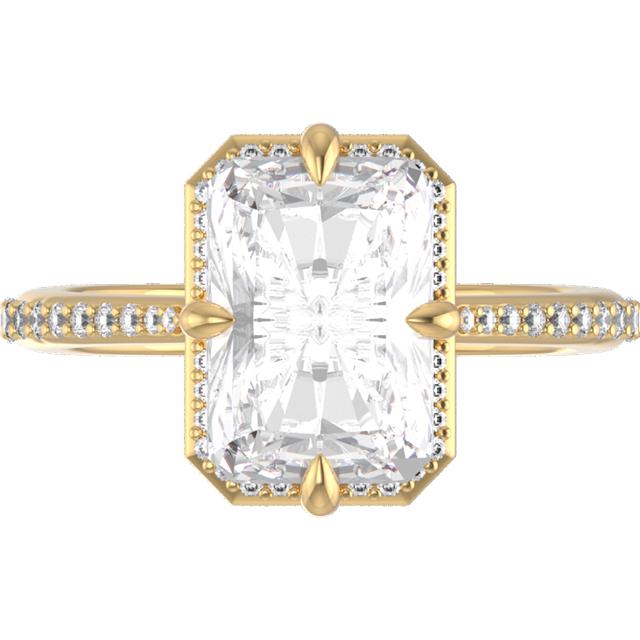 Peek-a-Boo Halo Compass Prong Accented Setting