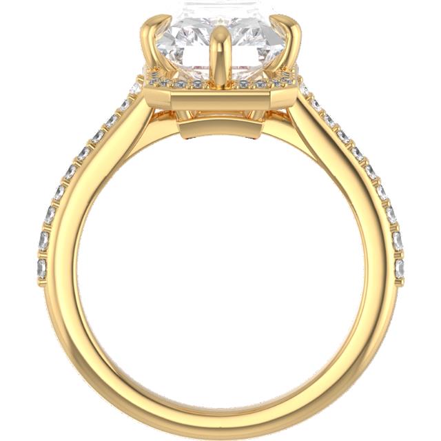 Peek-a-Boo Halo Compass Prong Accented Setting