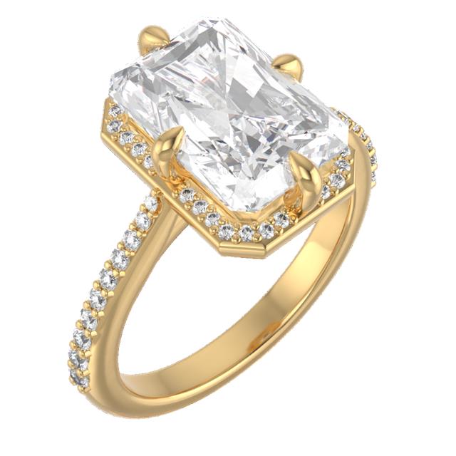 Peek-a-Boo Halo Compass Prong Accented Setting