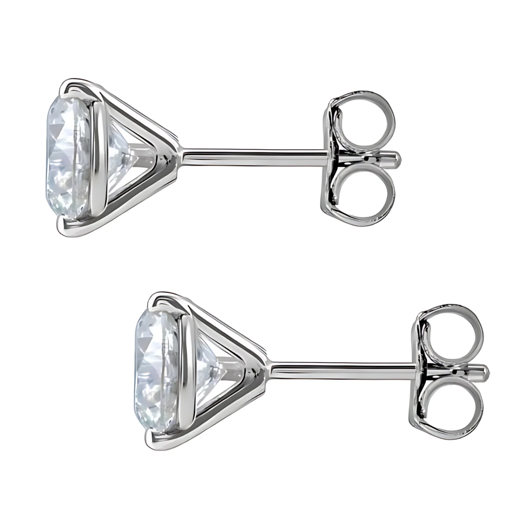 Eliza Round Lab Grown Diamond Martini Stud Earrings