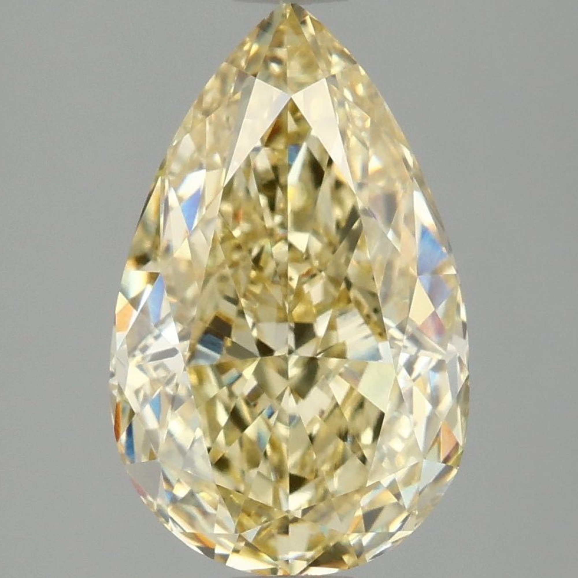 3.07 CT Fancy Intense Yellow VVS2 Pear Lab Grown Diamond (Certified)