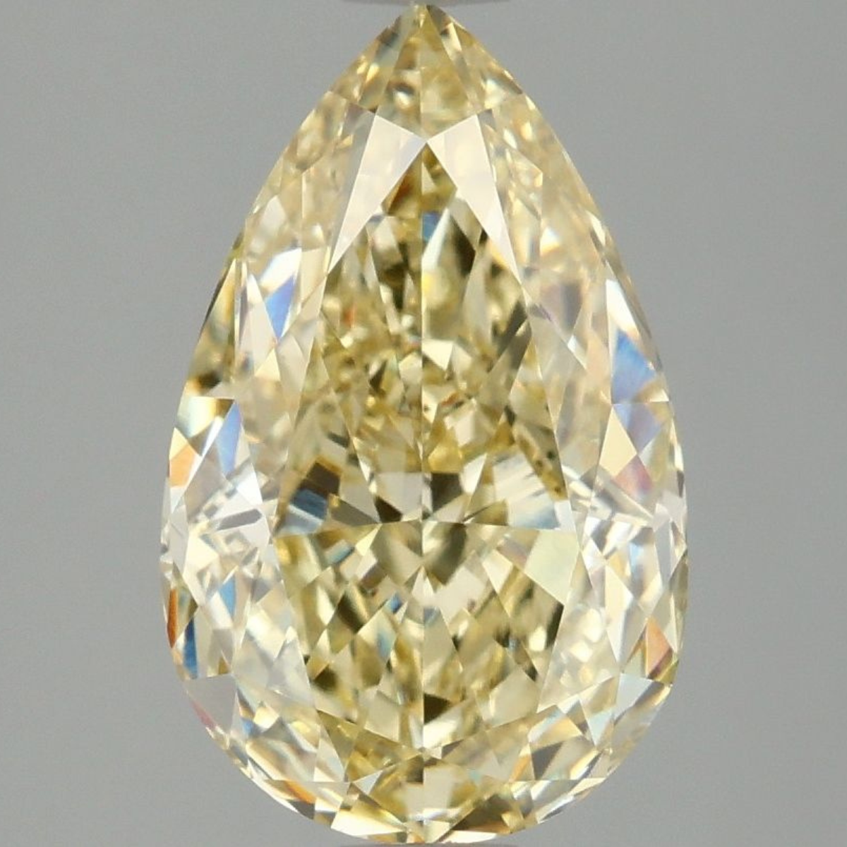3.07 CT Fancy Intense Yellow VVS2 Pear Lab Grown Diamond (Certified)