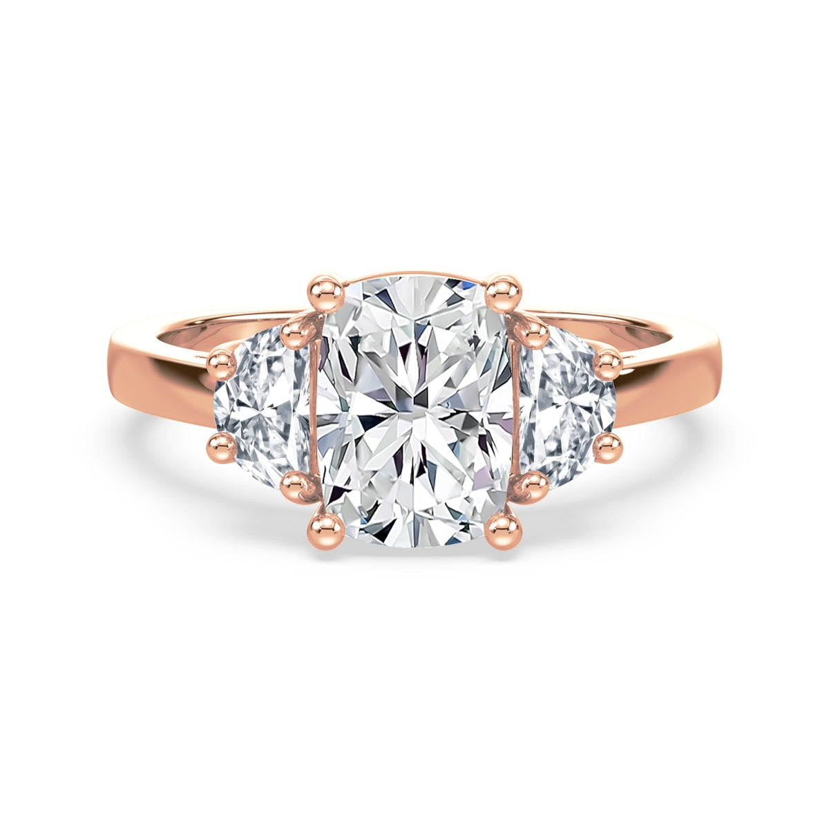 Eleanor Half Moon Three Stone Setting