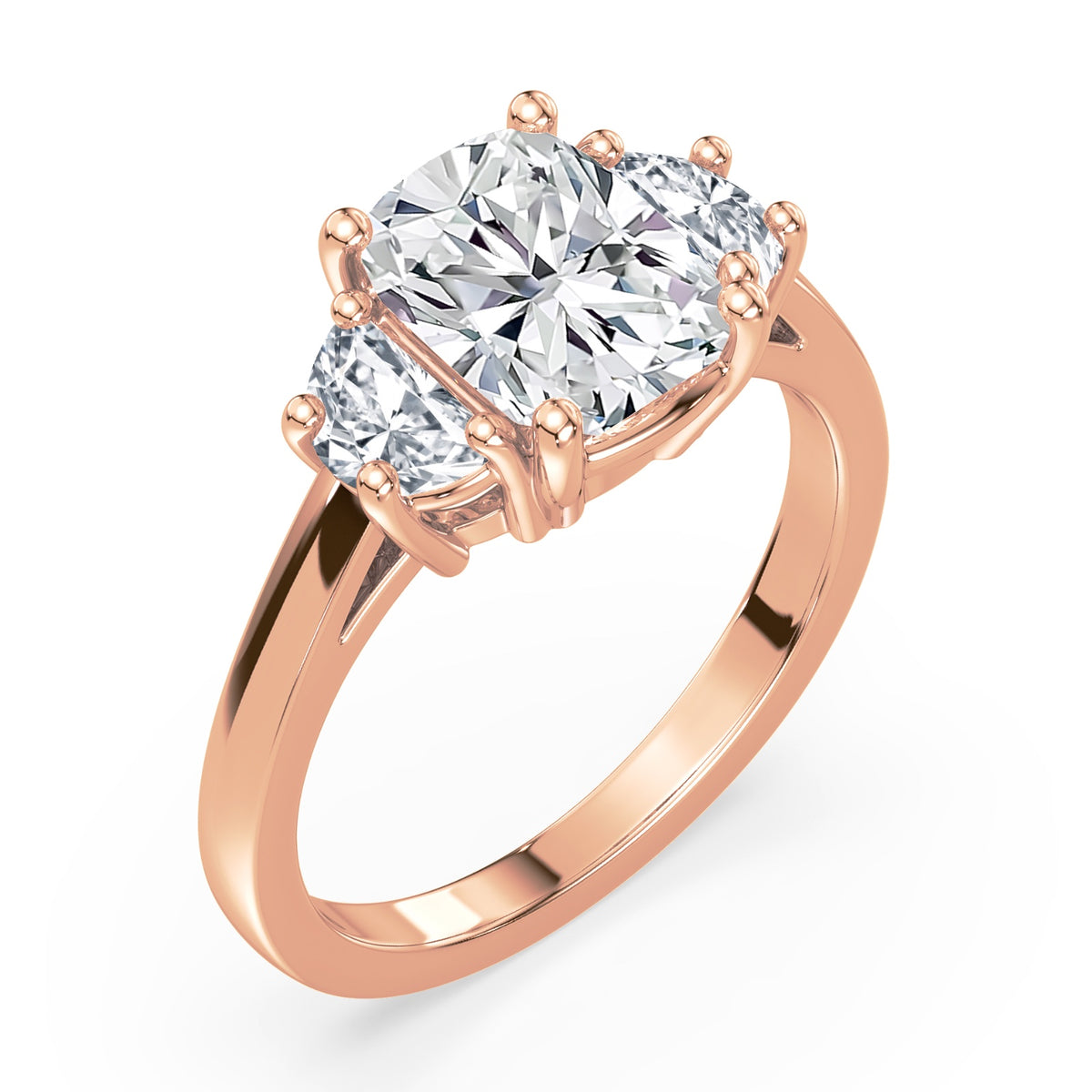 Eleanor Half Moon Three Stone Setting