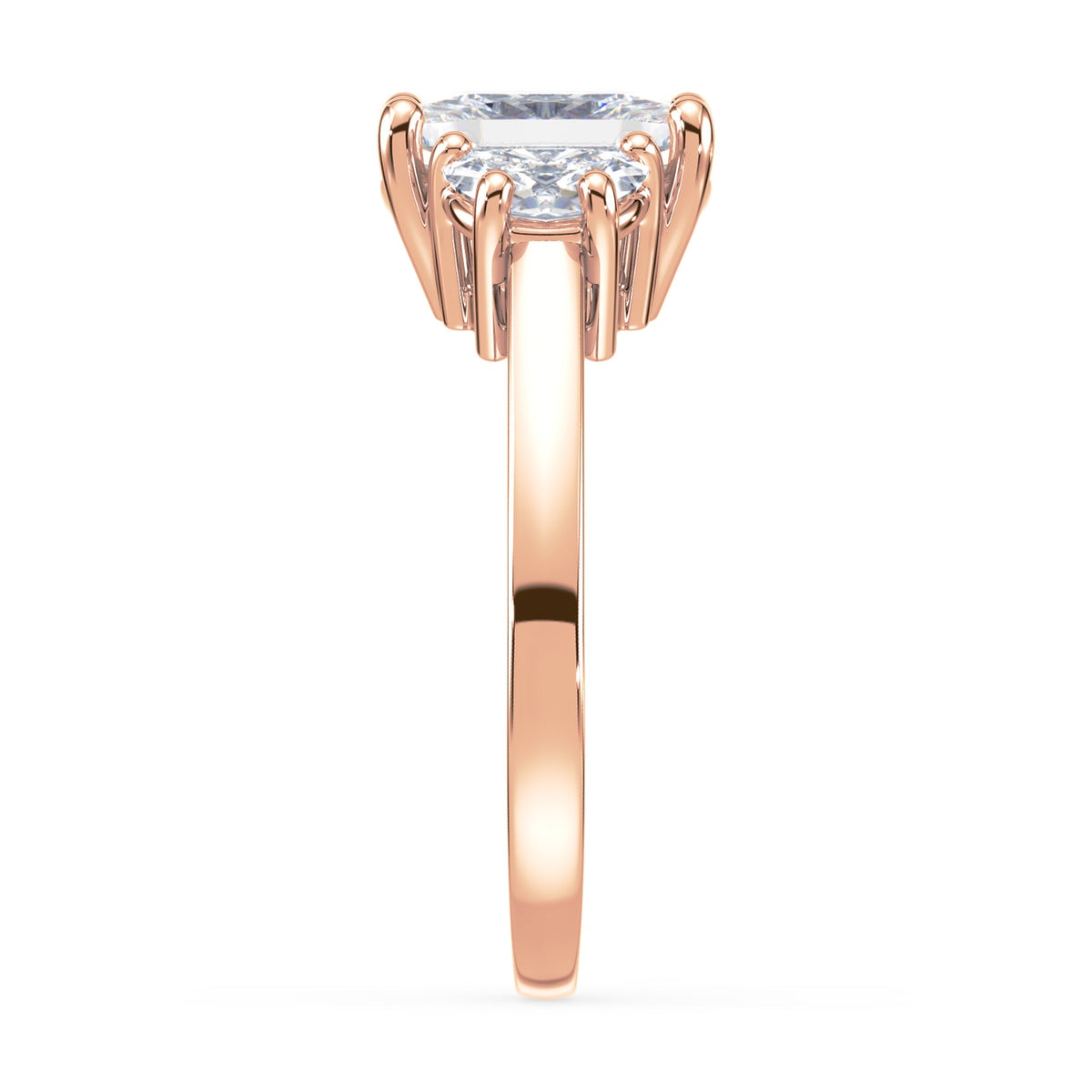 Eleanor Half Moon Three Stone Setting