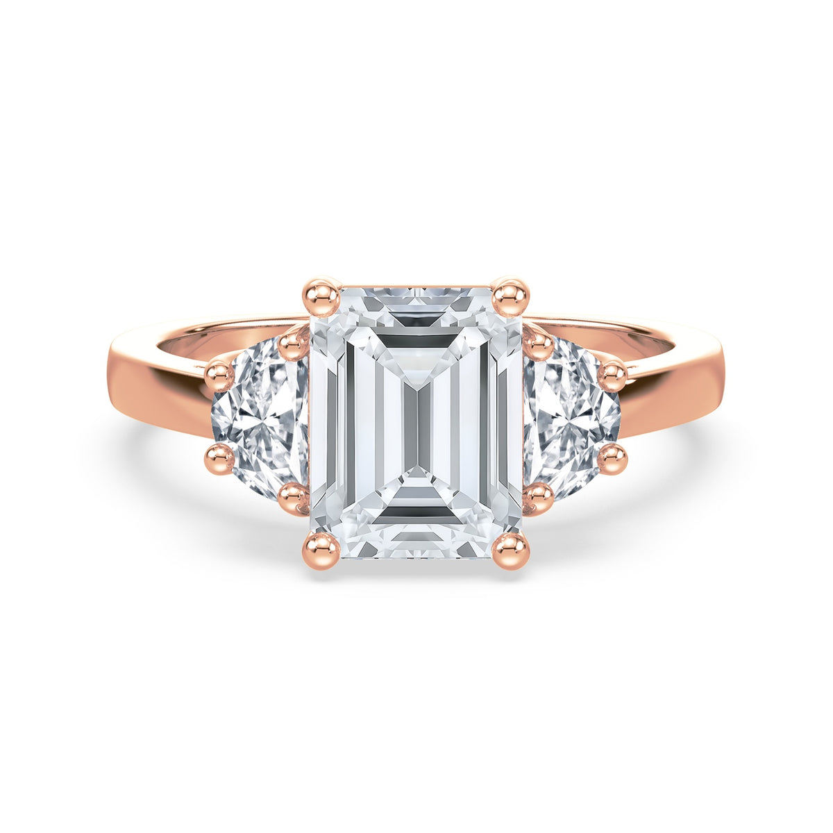 Eleanor Half Moon Three Stone Setting