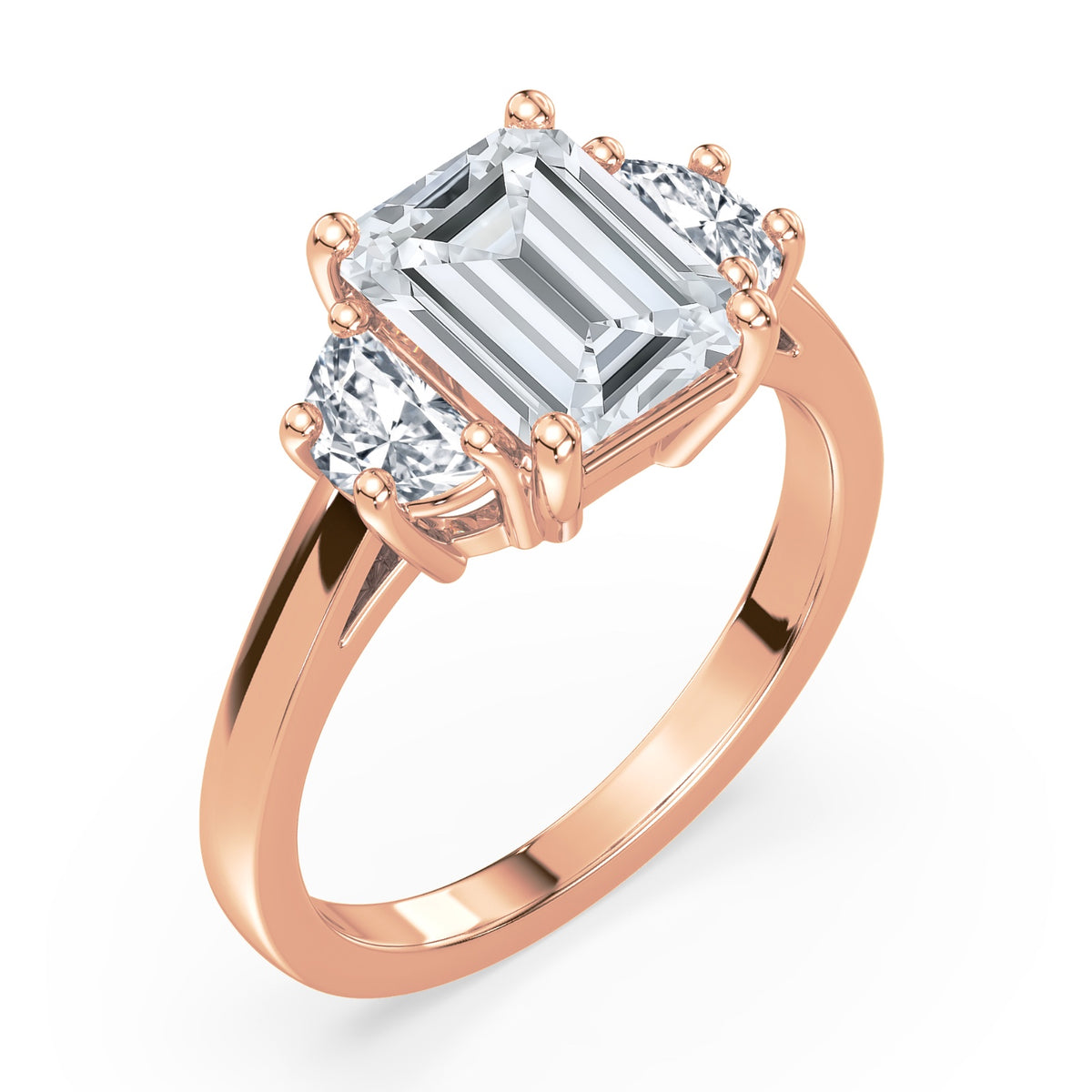 Eleanor Half Moon Three Stone Setting