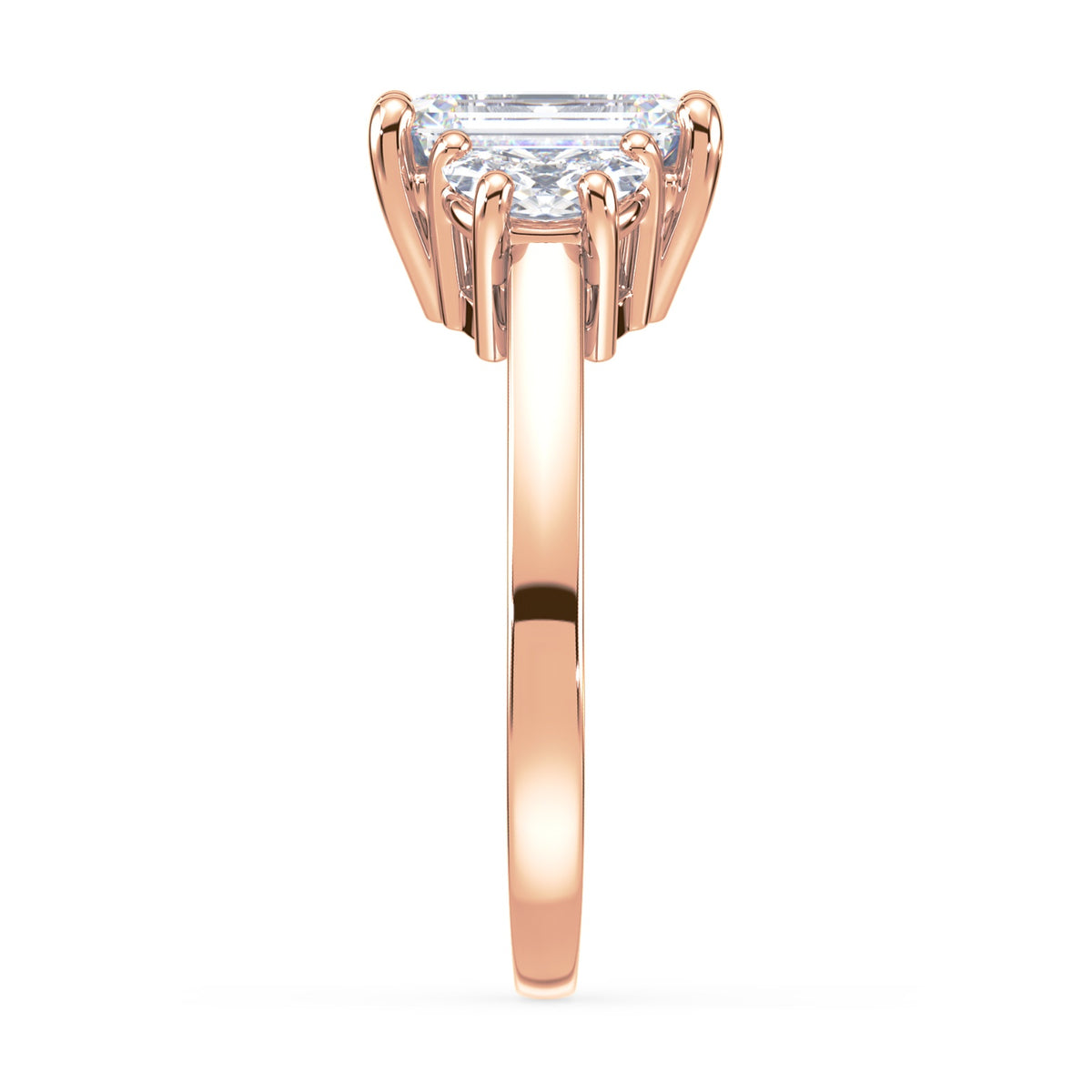 Eleanor Half Moon Three Stone Setting