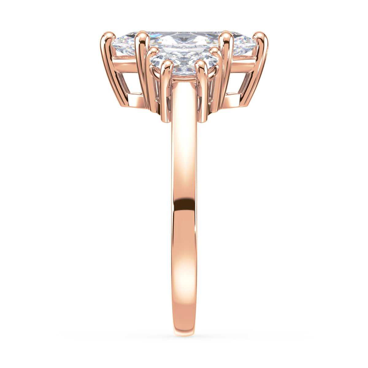 Eleanor Half Moon Three Stone Setting