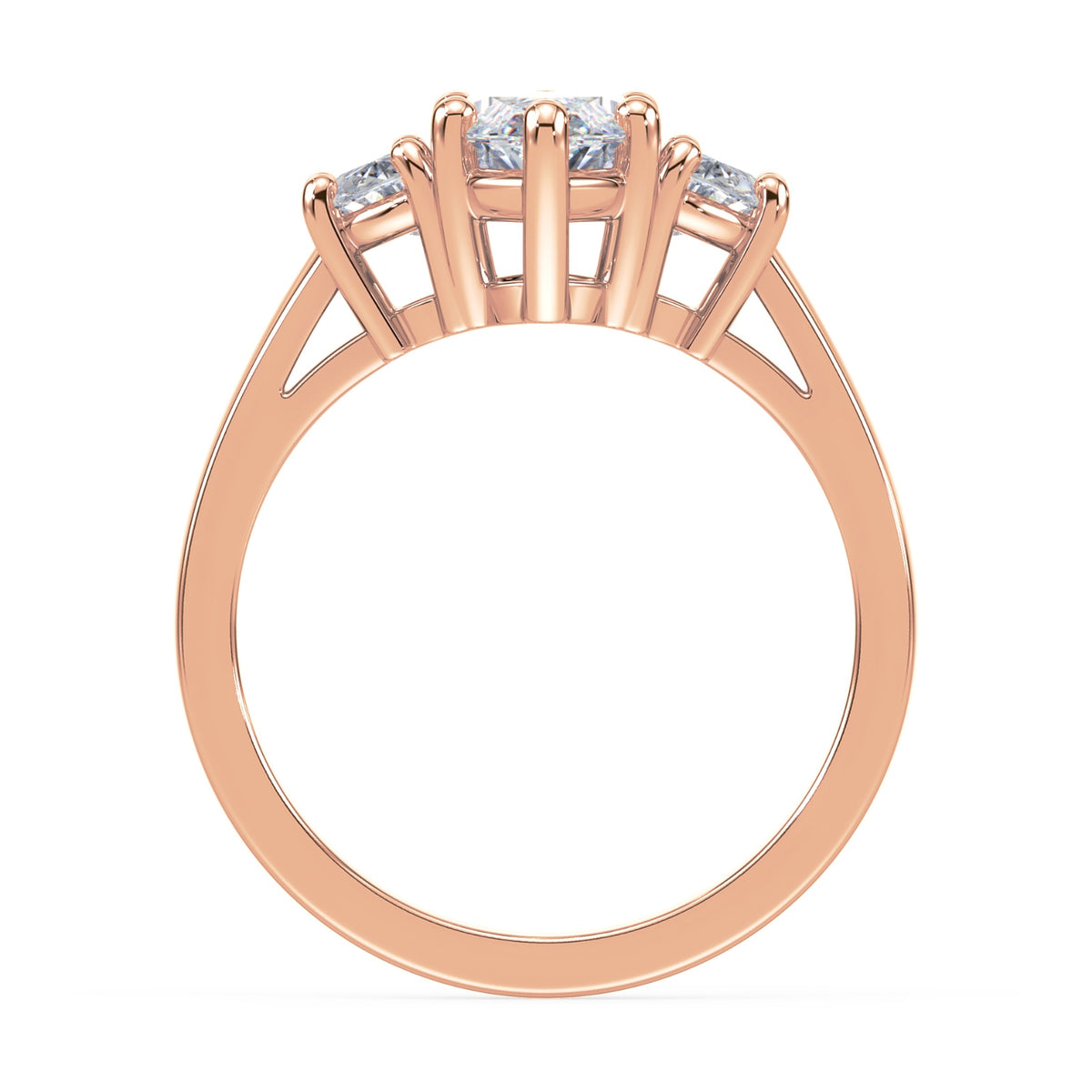 Eleanor Half Moon Three Stone Setting