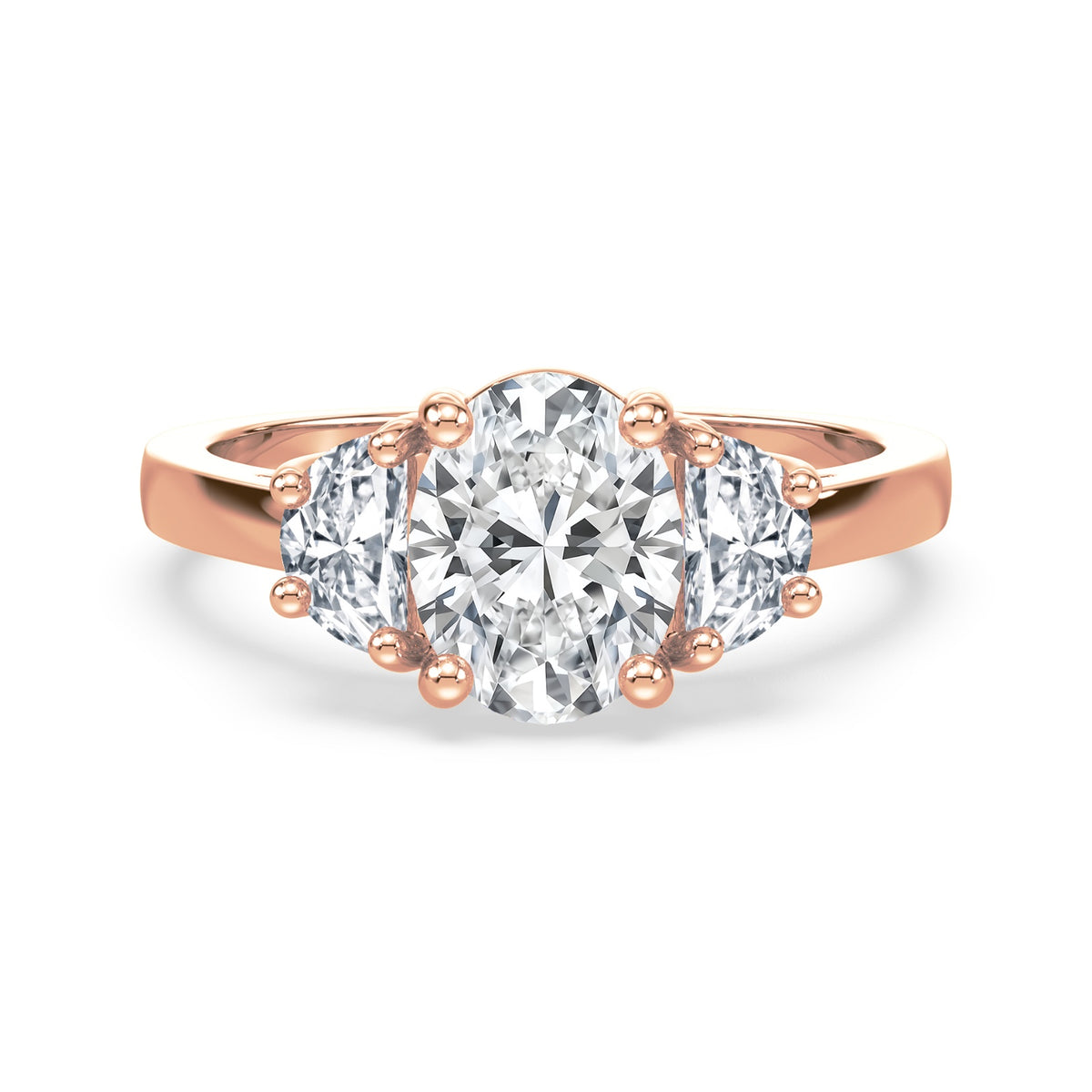 Eleanor Half Moon Three Stone Setting