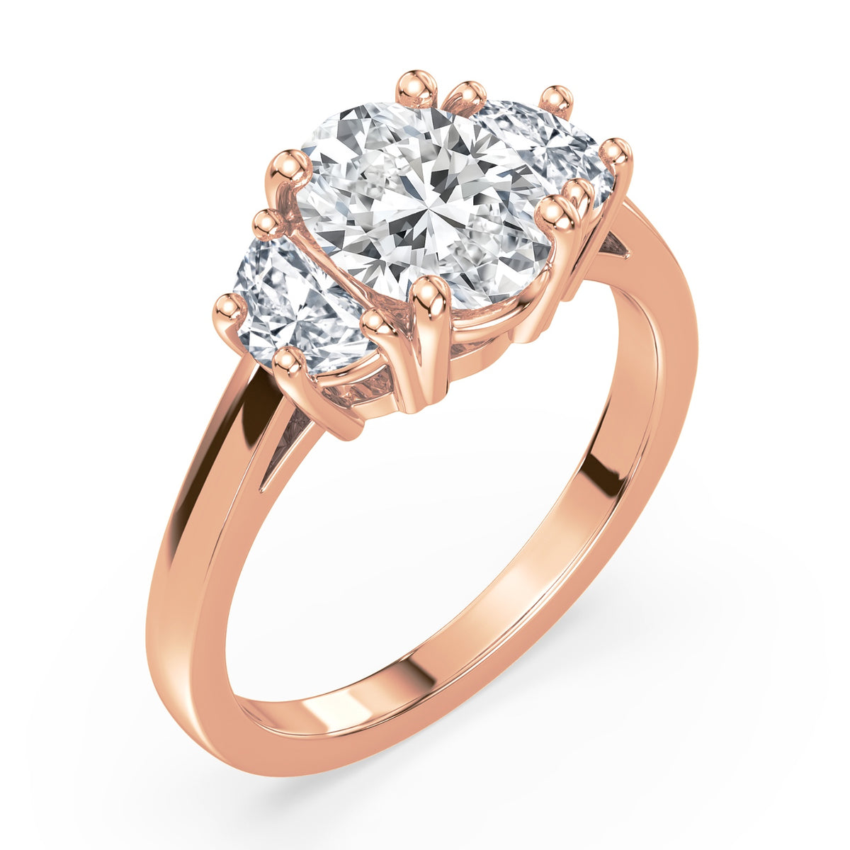 Eleanor Half Moon Three Stone Setting