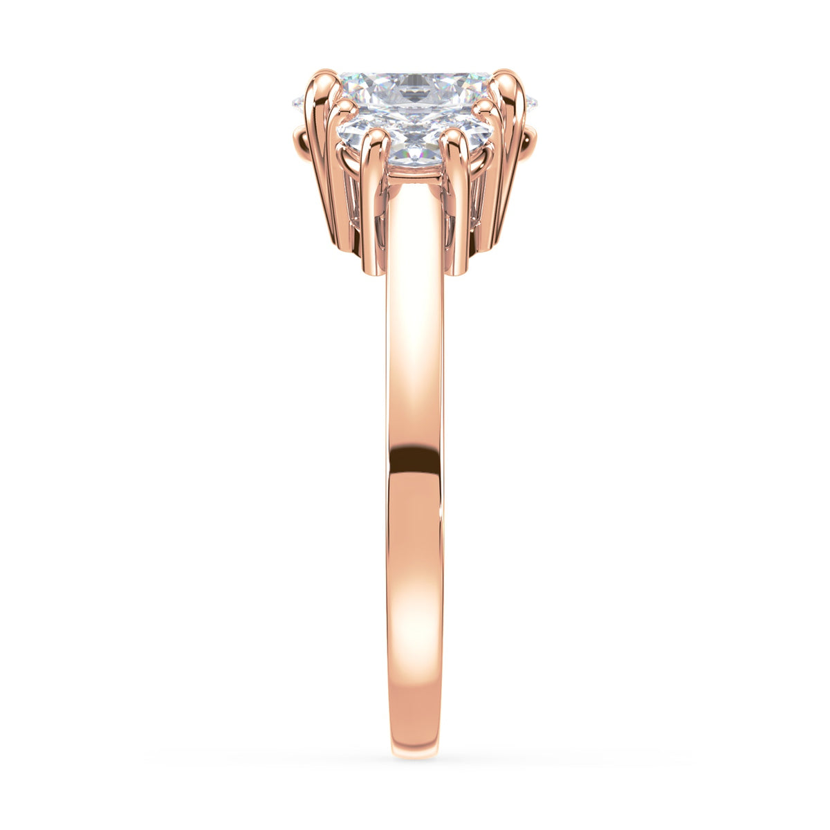 Eleanor Half Moon Three Stone Setting