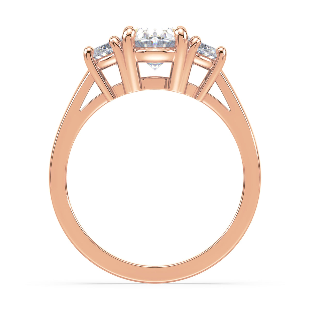 Eleanor Half Moon Three Stone Setting