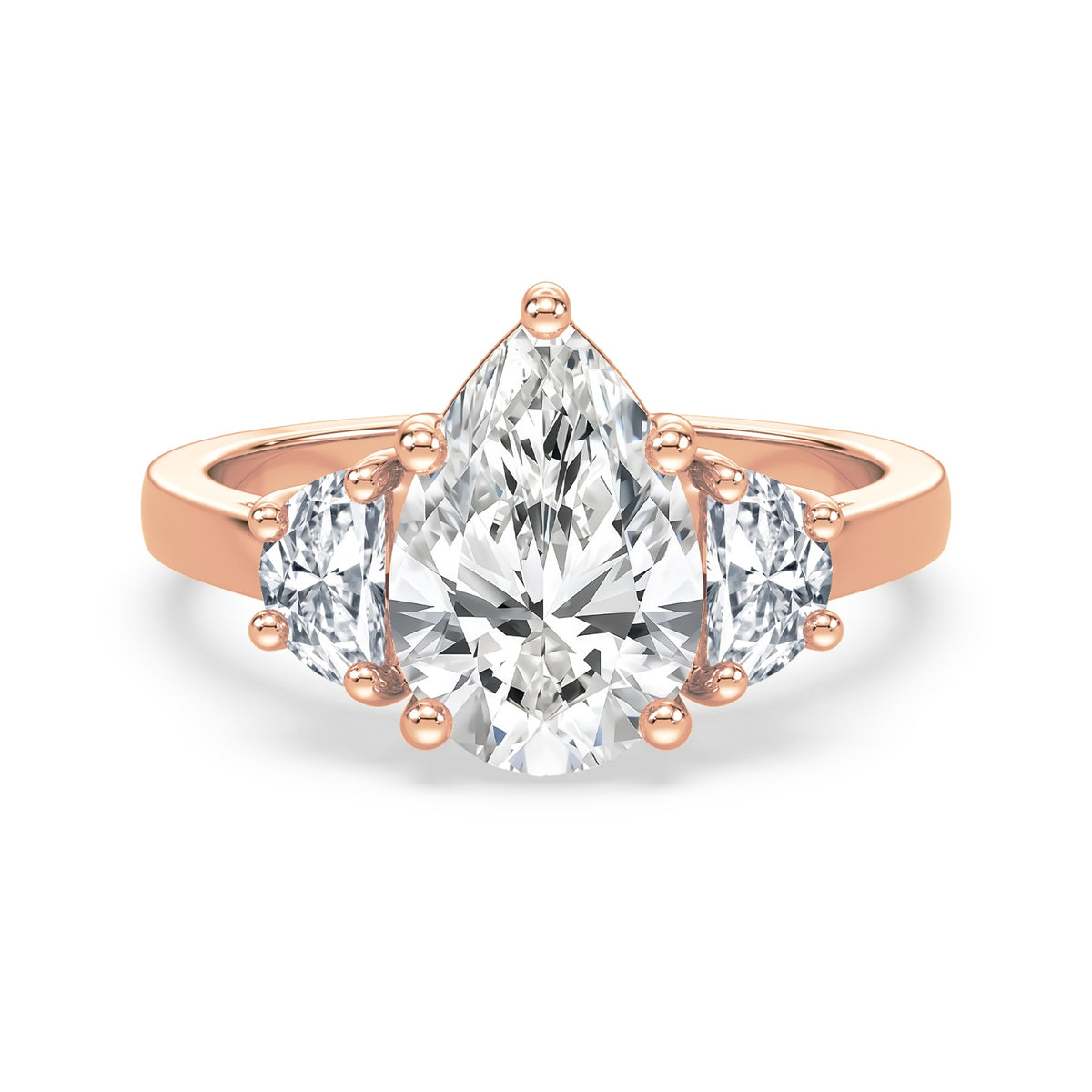 Eleanor Half Moon Three Stone Setting
