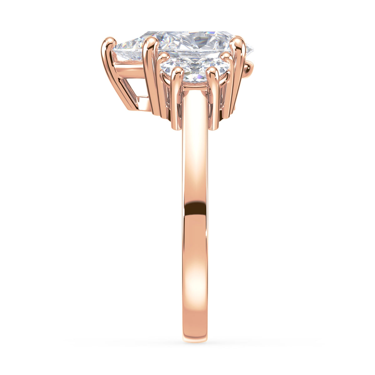 Eleanor Half Moon Three Stone Setting