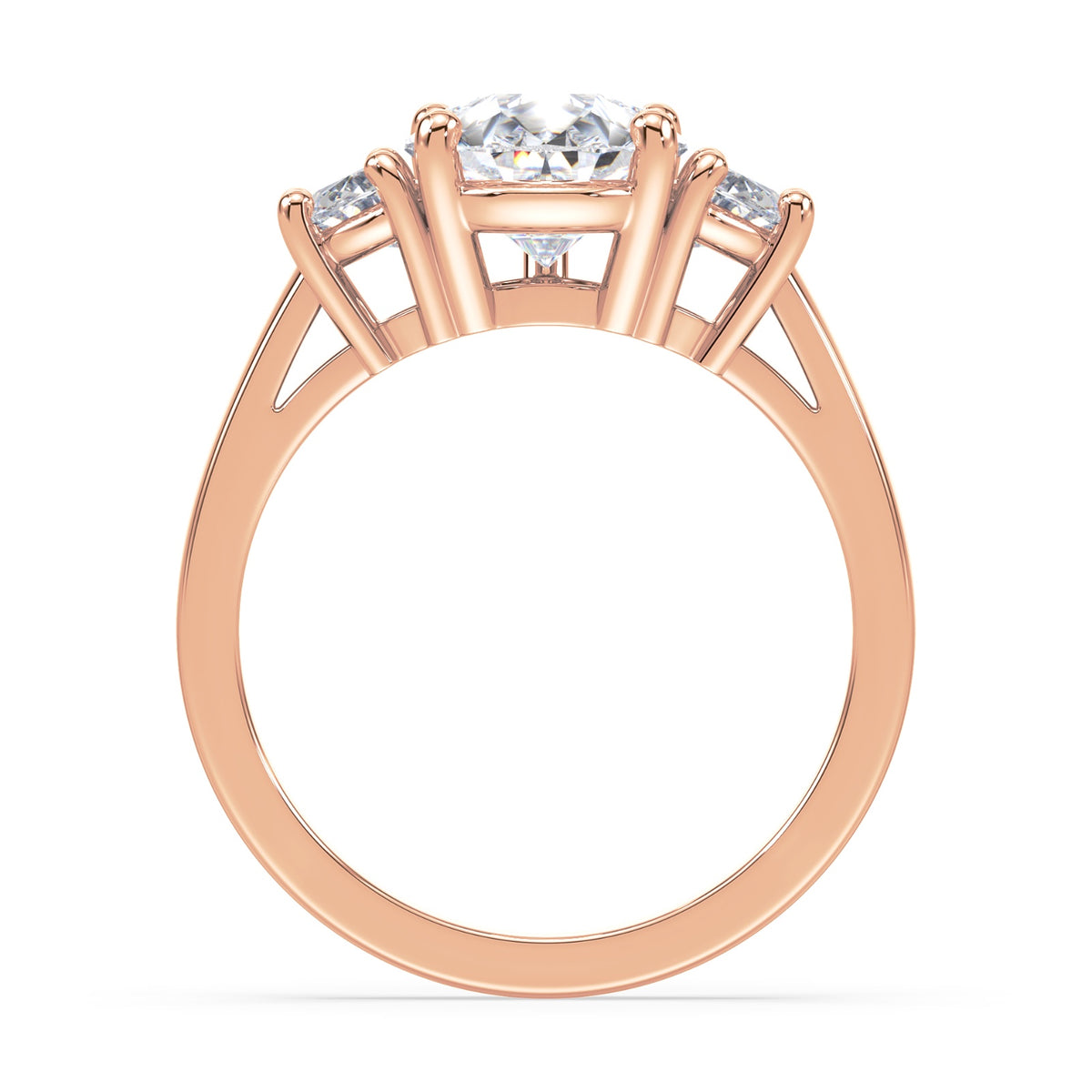 Eleanor Half Moon Three Stone Setting