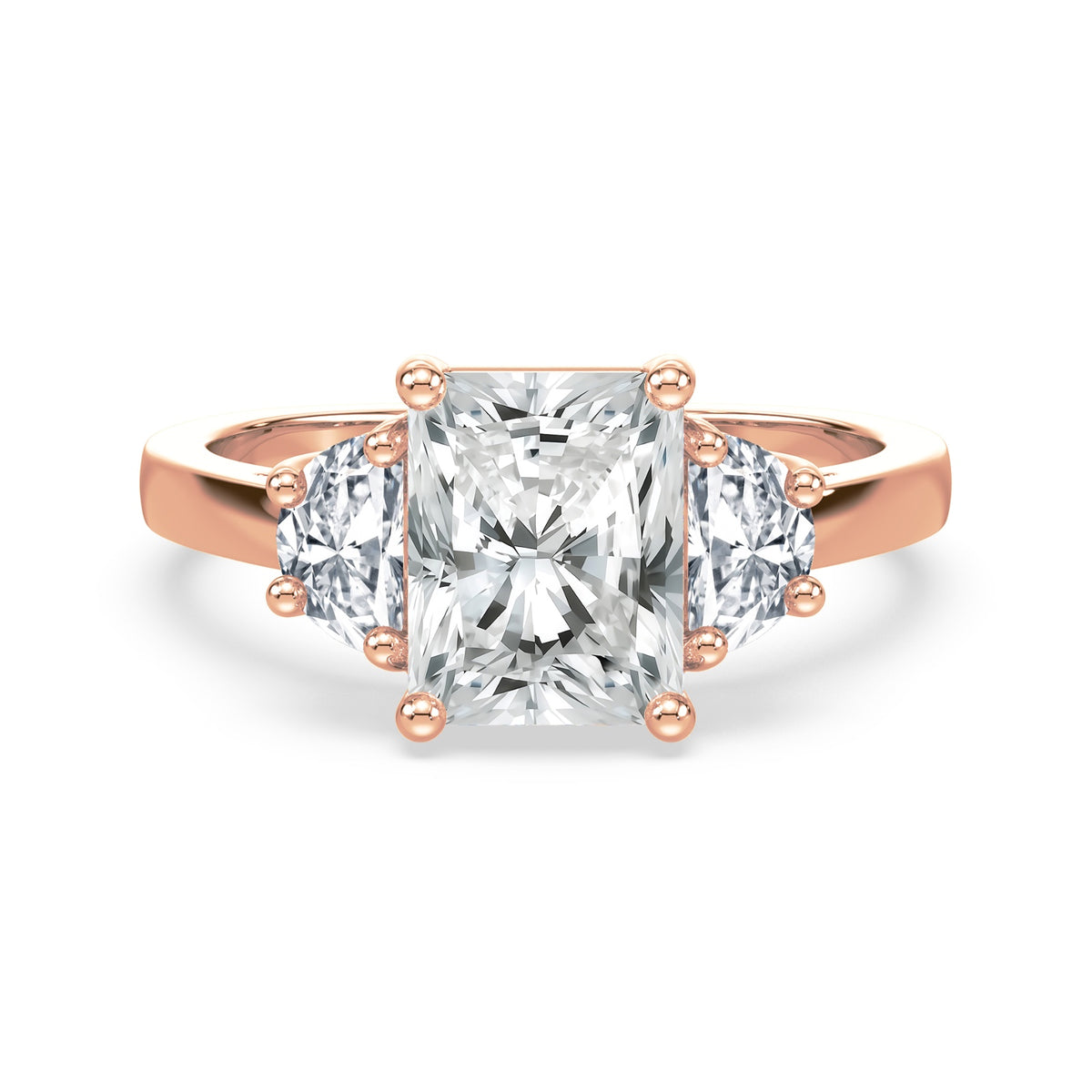 Eleanor Half Moon Three Stone Setting