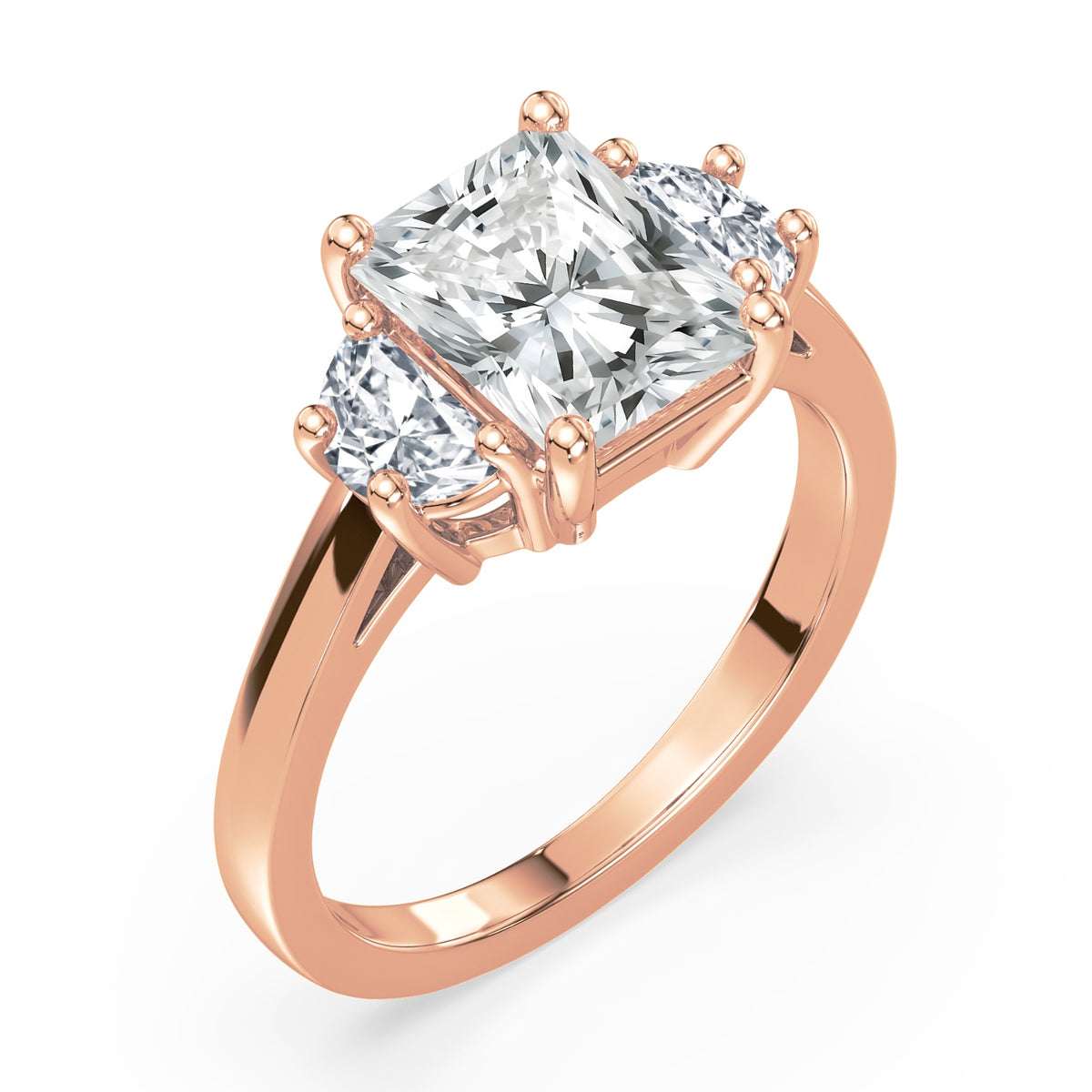 Eleanor Half Moon Three Stone Setting