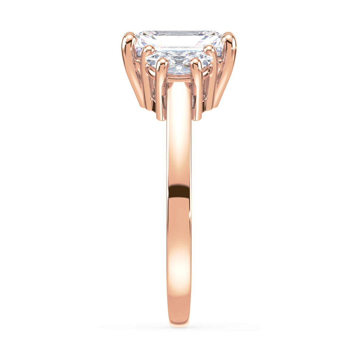 Eleanor Half Moon Three Stone Setting