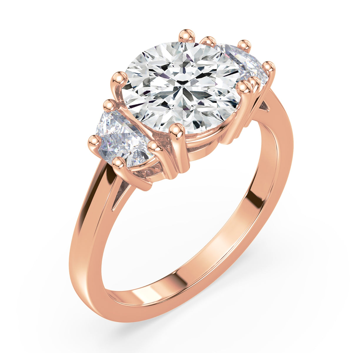 Eleanor Half Moon Three Stone Setting