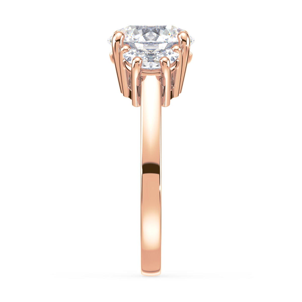 Eleanor Half Moon Three Stone Setting