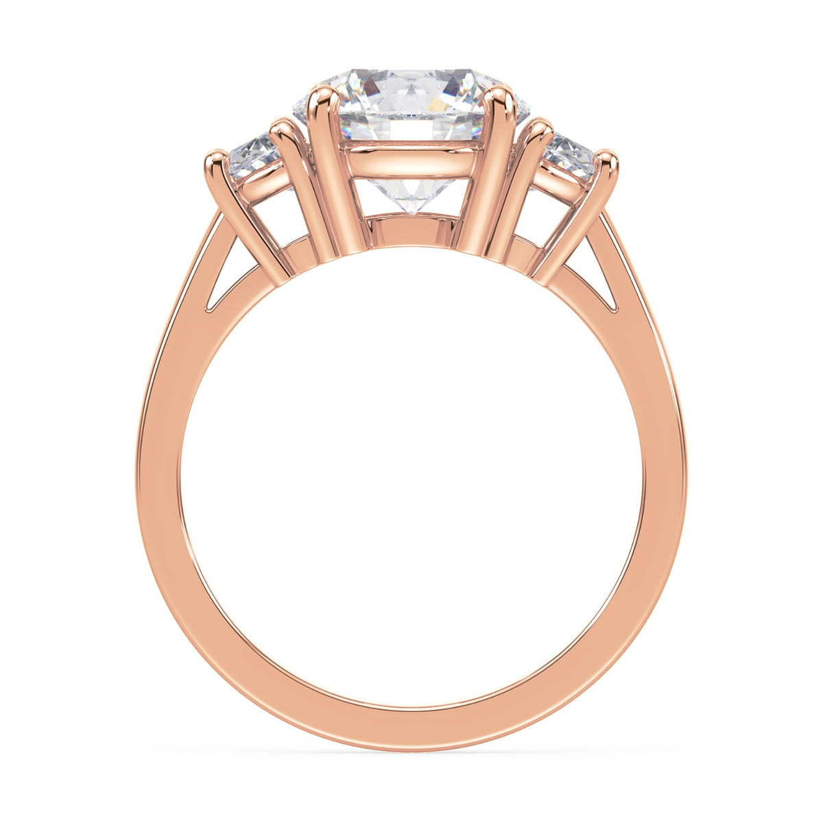 Eleanor Half Moon Three Stone Setting