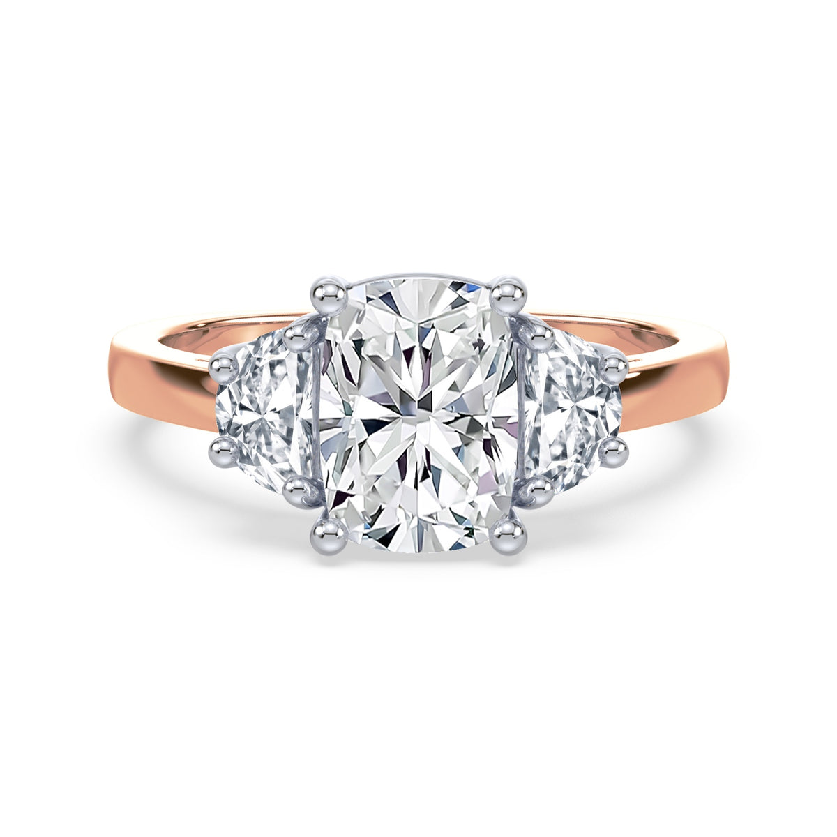 Eleanor Half Moon Three Stone Setting