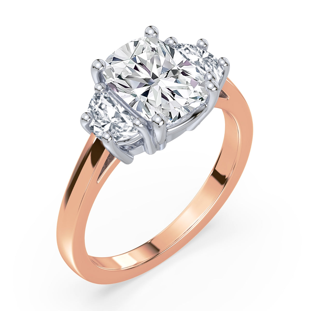 Eleanor Half Moon Three Stone Setting