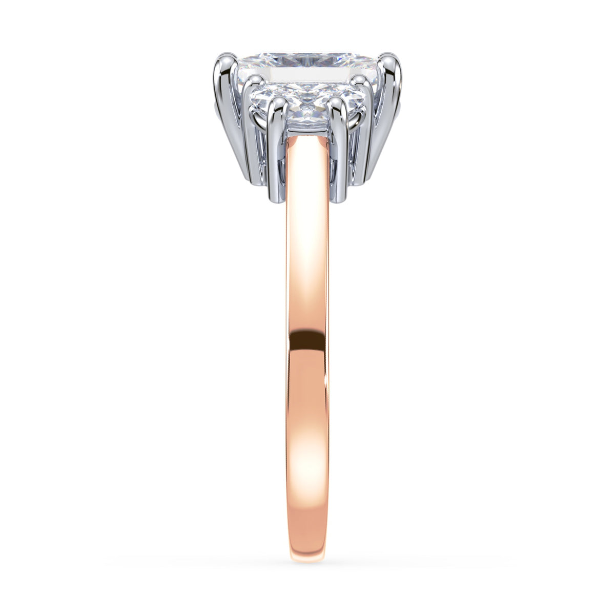 Eleanor Half Moon Three Stone Setting