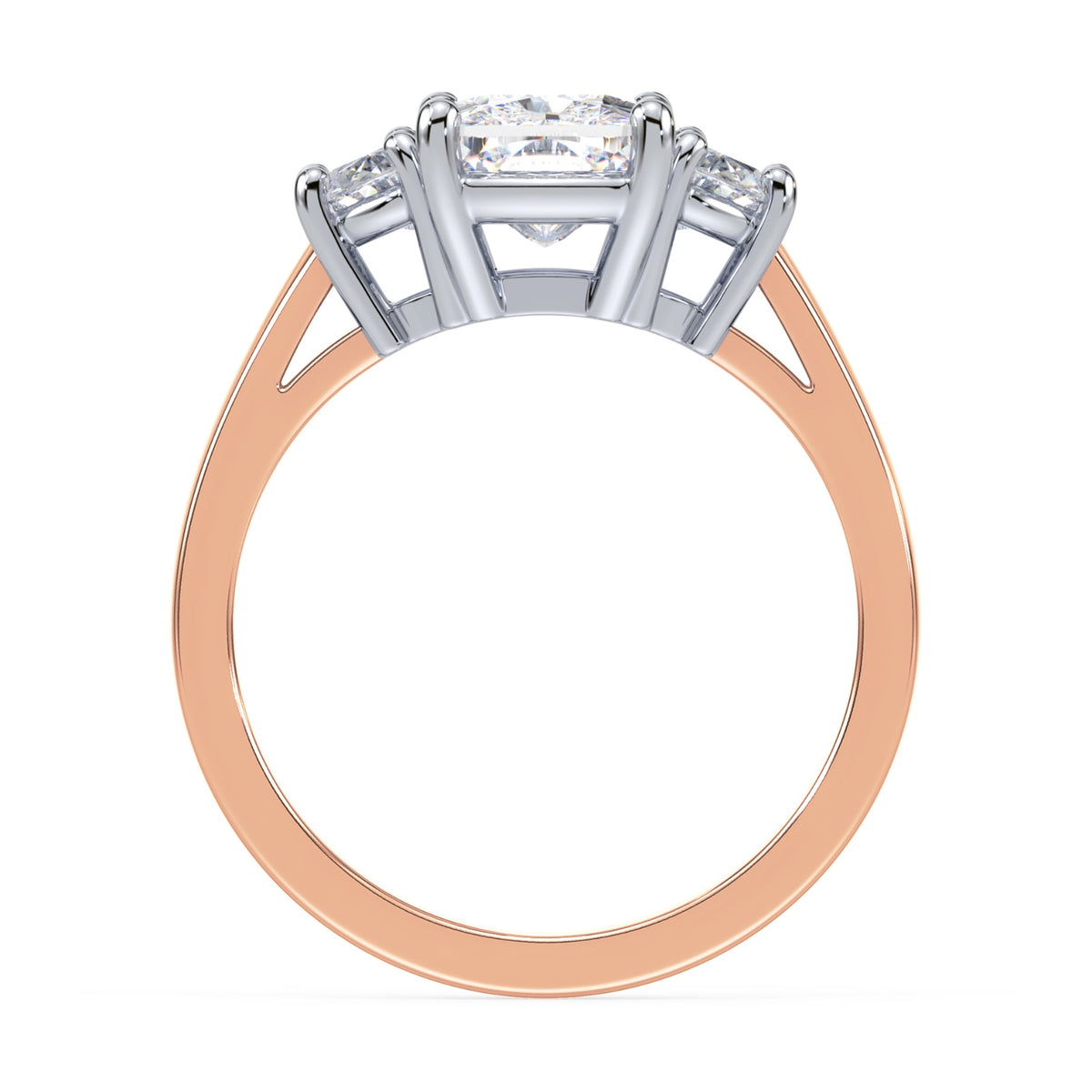 Eleanor Half Moon Three Stone Setting