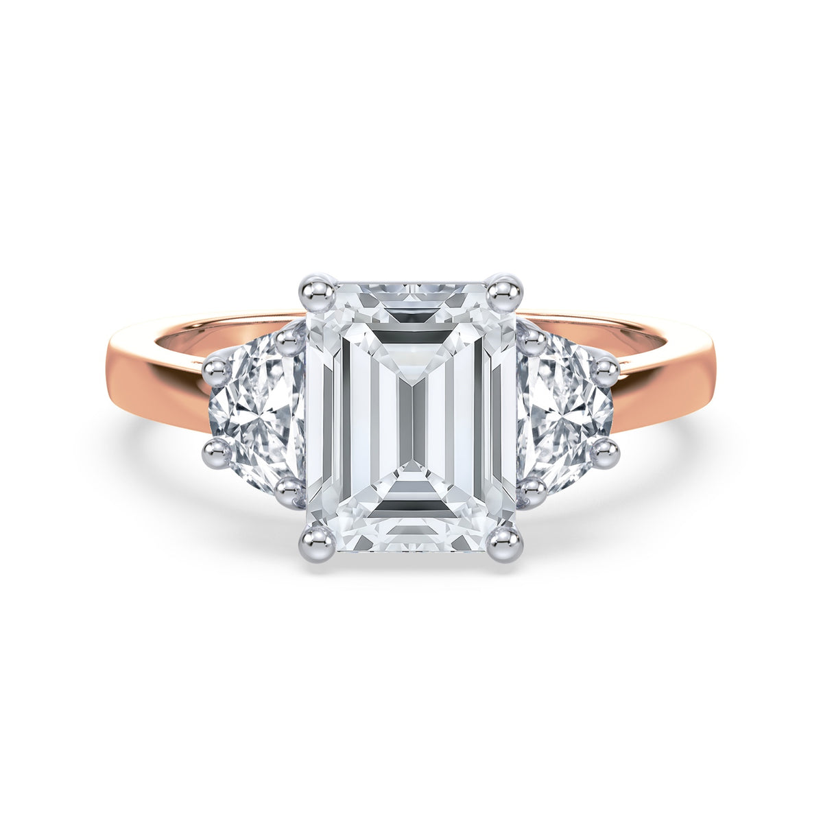 Eleanor Half Moon Three Stone Setting