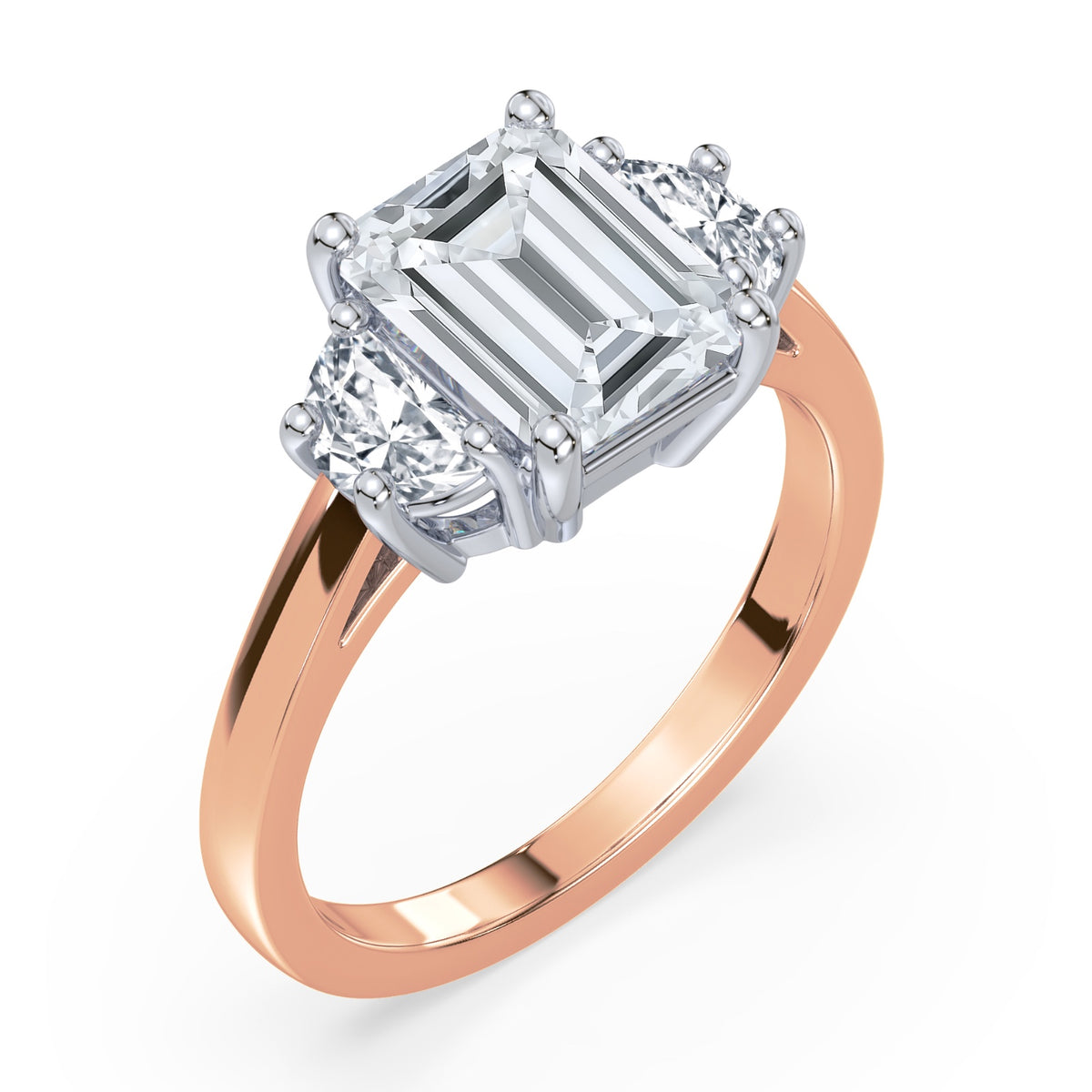 Eleanor Half Moon Three Stone Setting