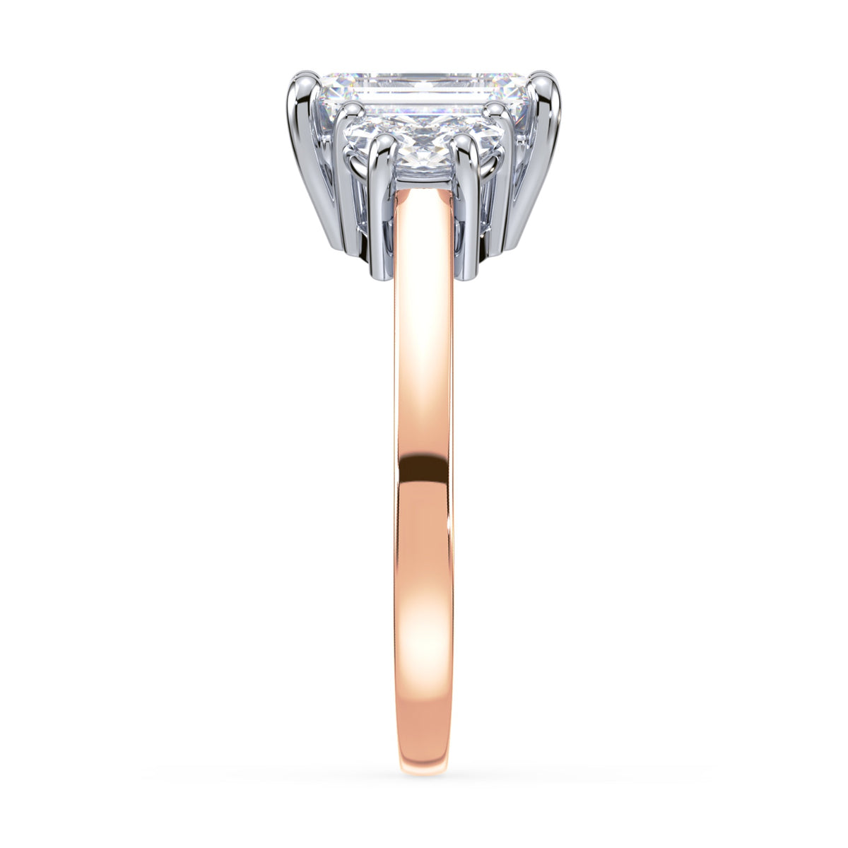 Eleanor Half Moon Three Stone Setting