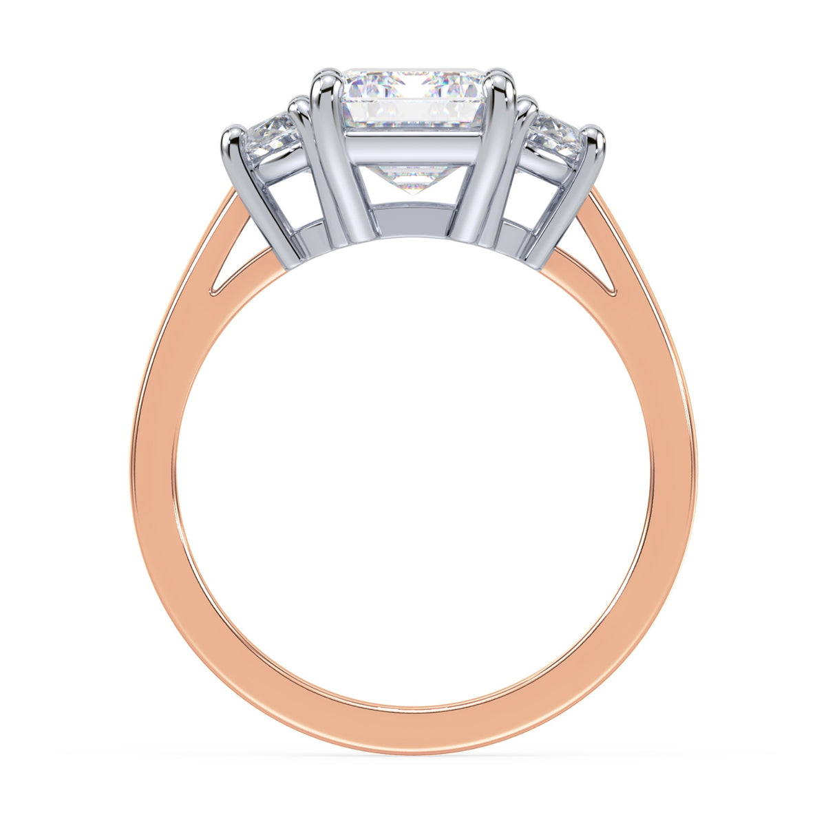 Eleanor Half Moon Three Stone Setting