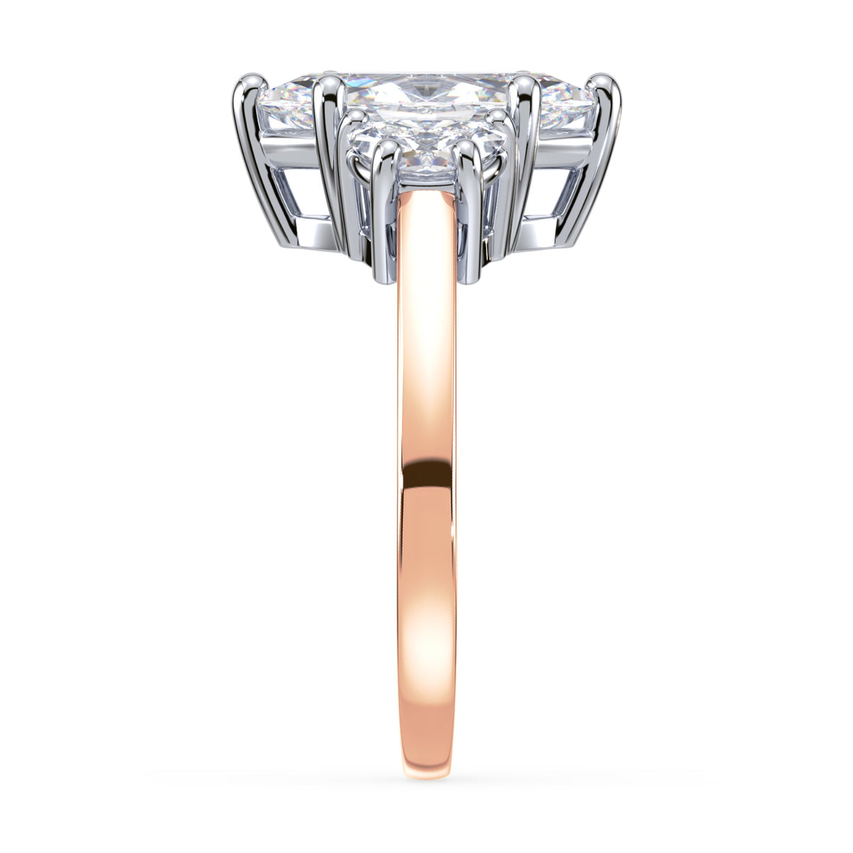 Eleanor Half Moon Three Stone Setting