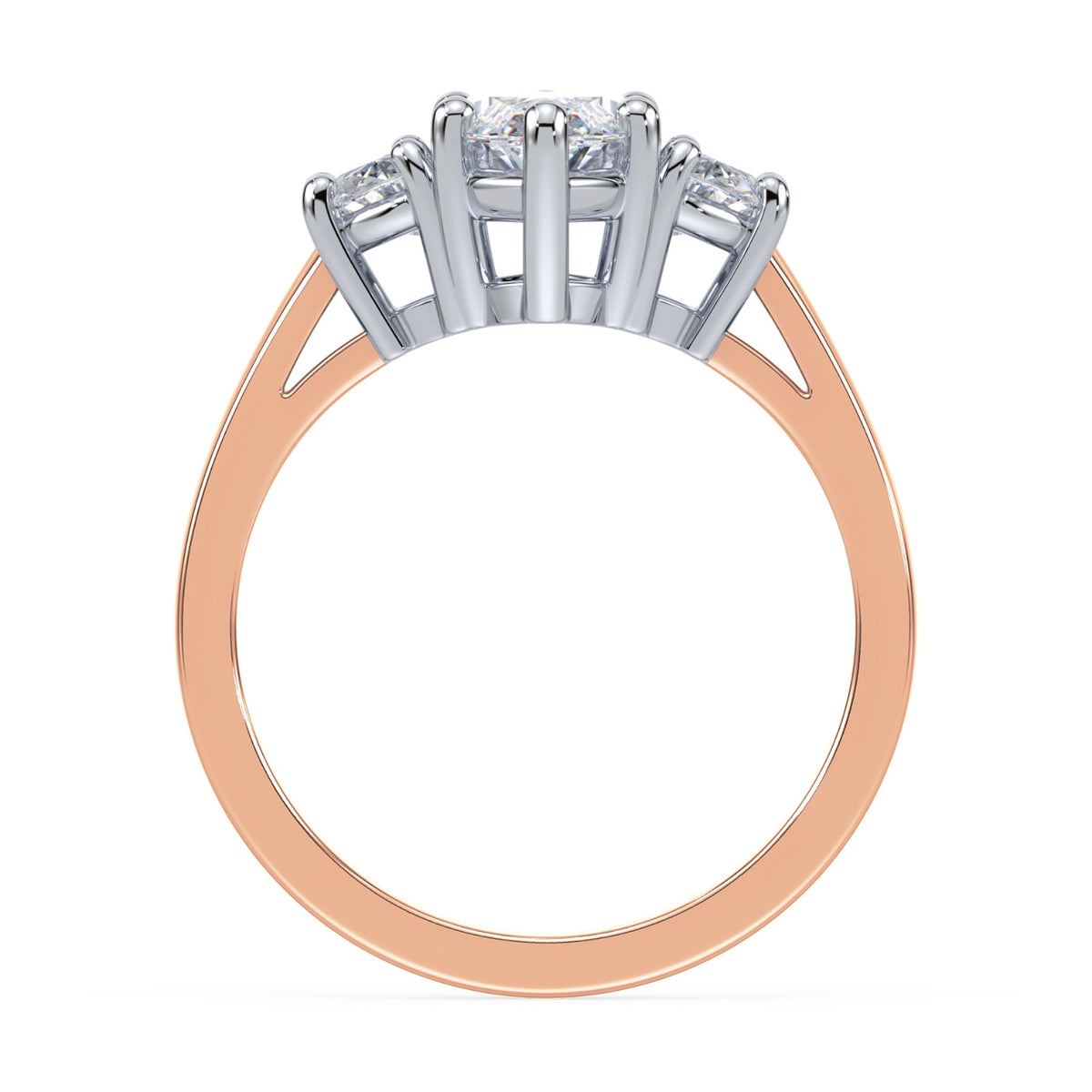Eleanor Half Moon Three Stone Setting