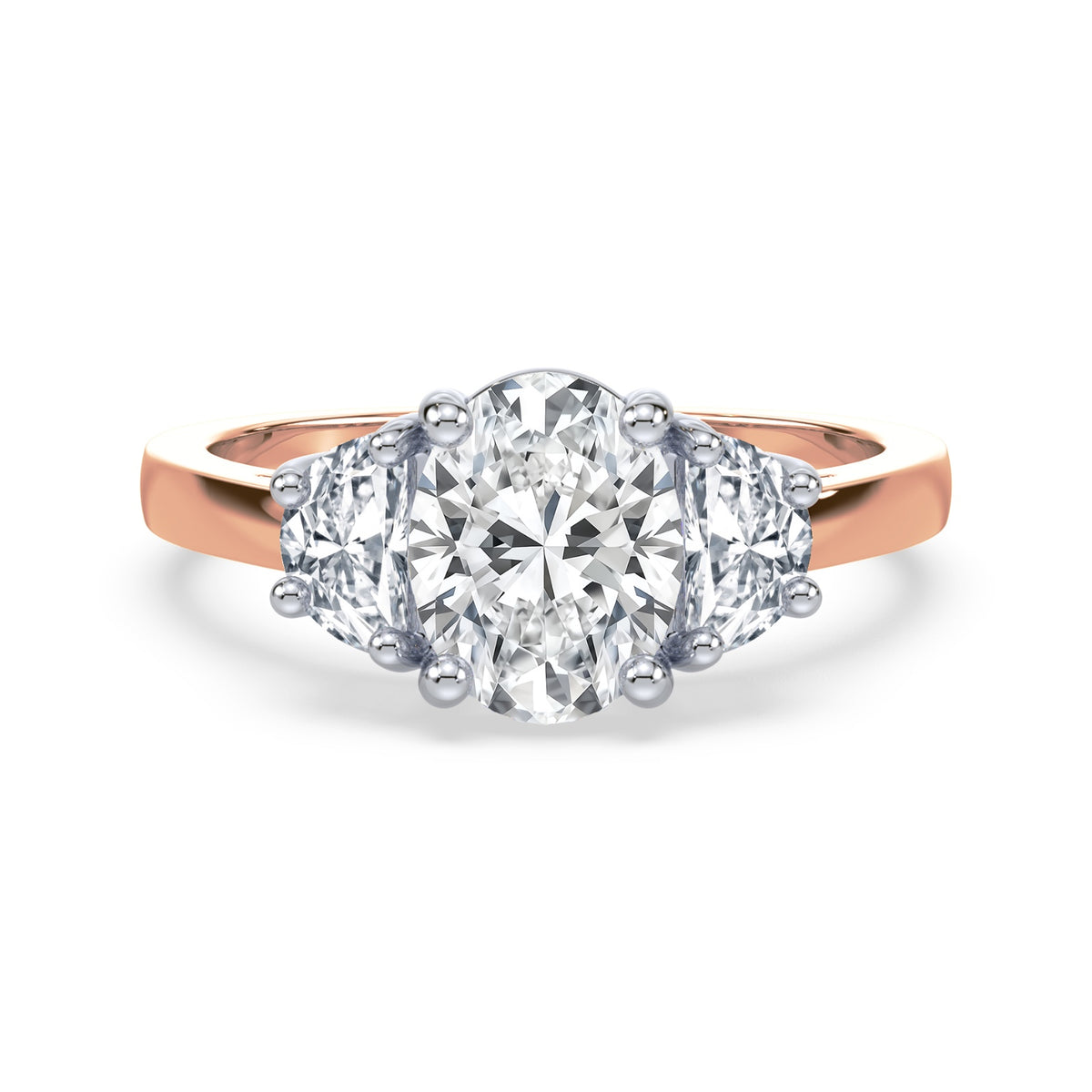 Eleanor Half Moon Three Stone Setting