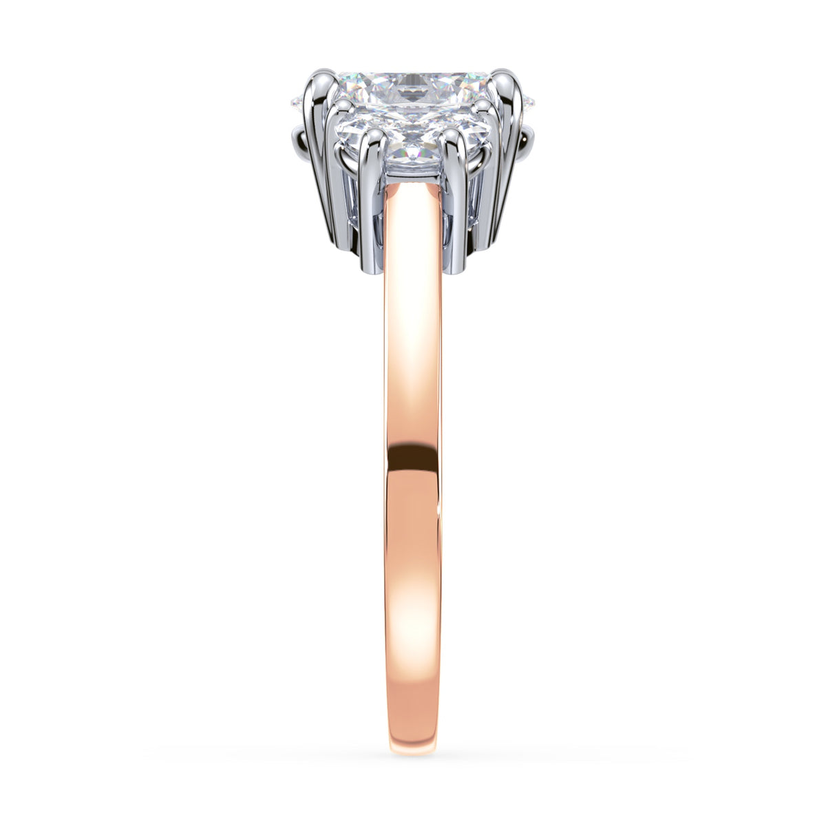 Eleanor Half Moon Three Stone Setting