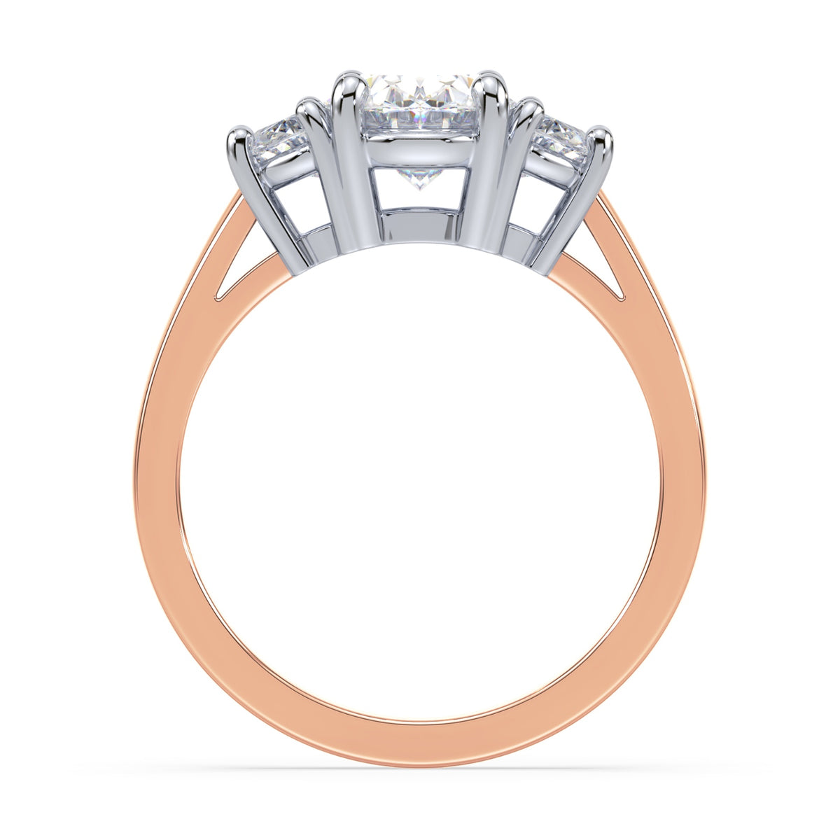 Eleanor Half Moon Three Stone Setting