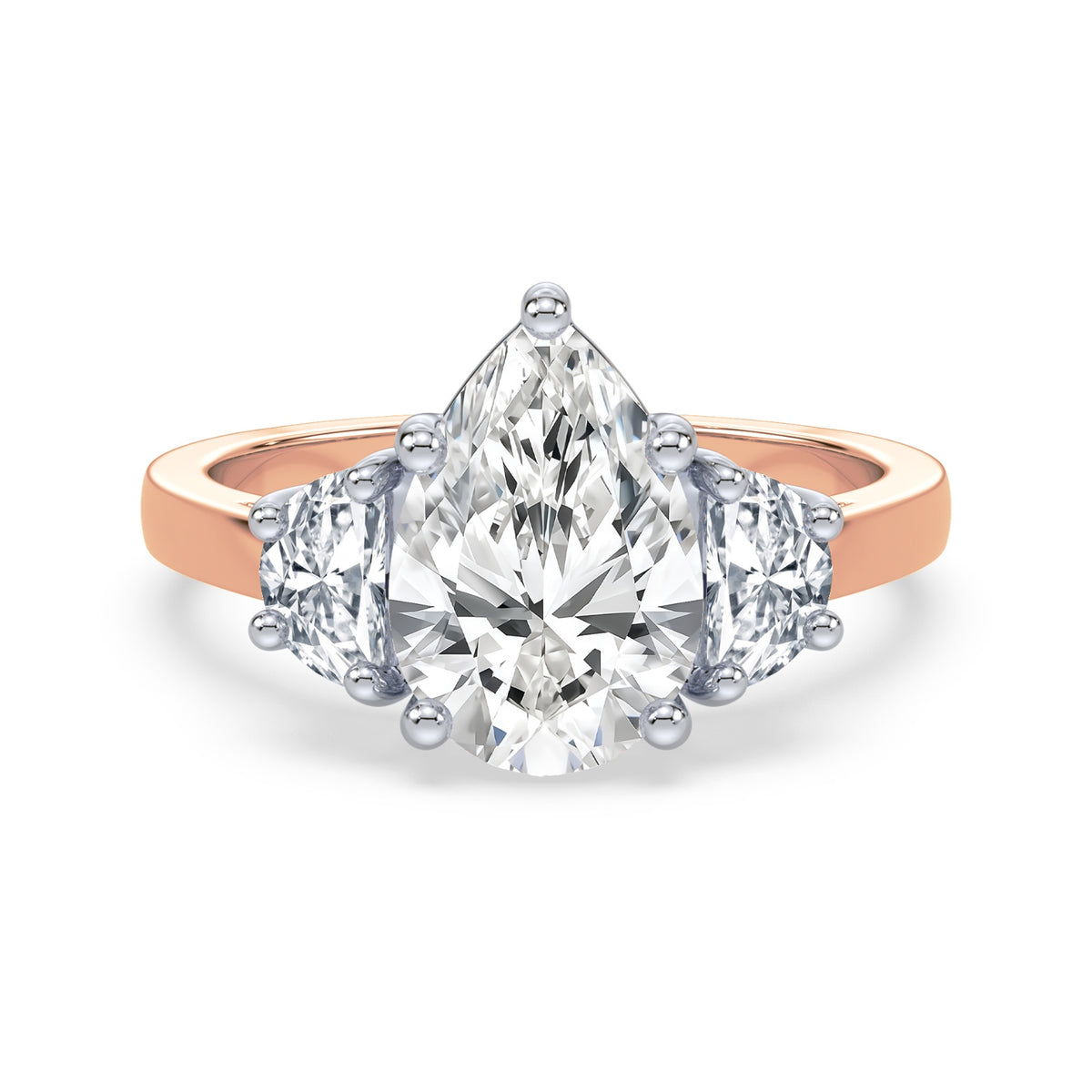 Eleanor Half Moon Three Stone Setting
