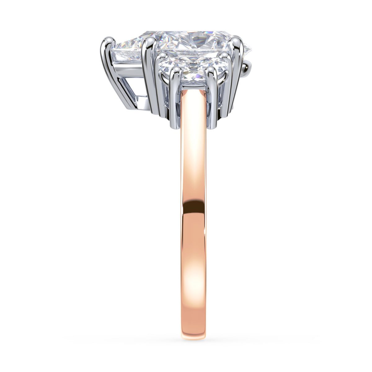 Eleanor Half Moon Three Stone Setting