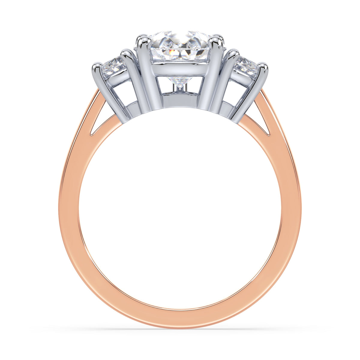 Eleanor Half Moon Three Stone Setting