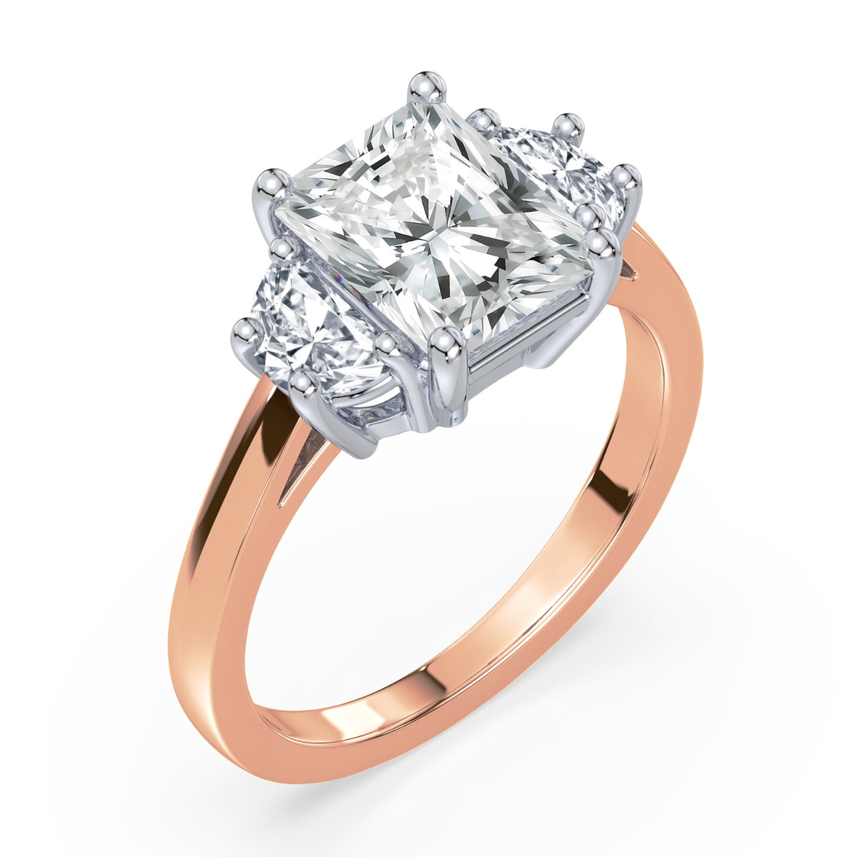 Eleanor Half Moon Three Stone Setting