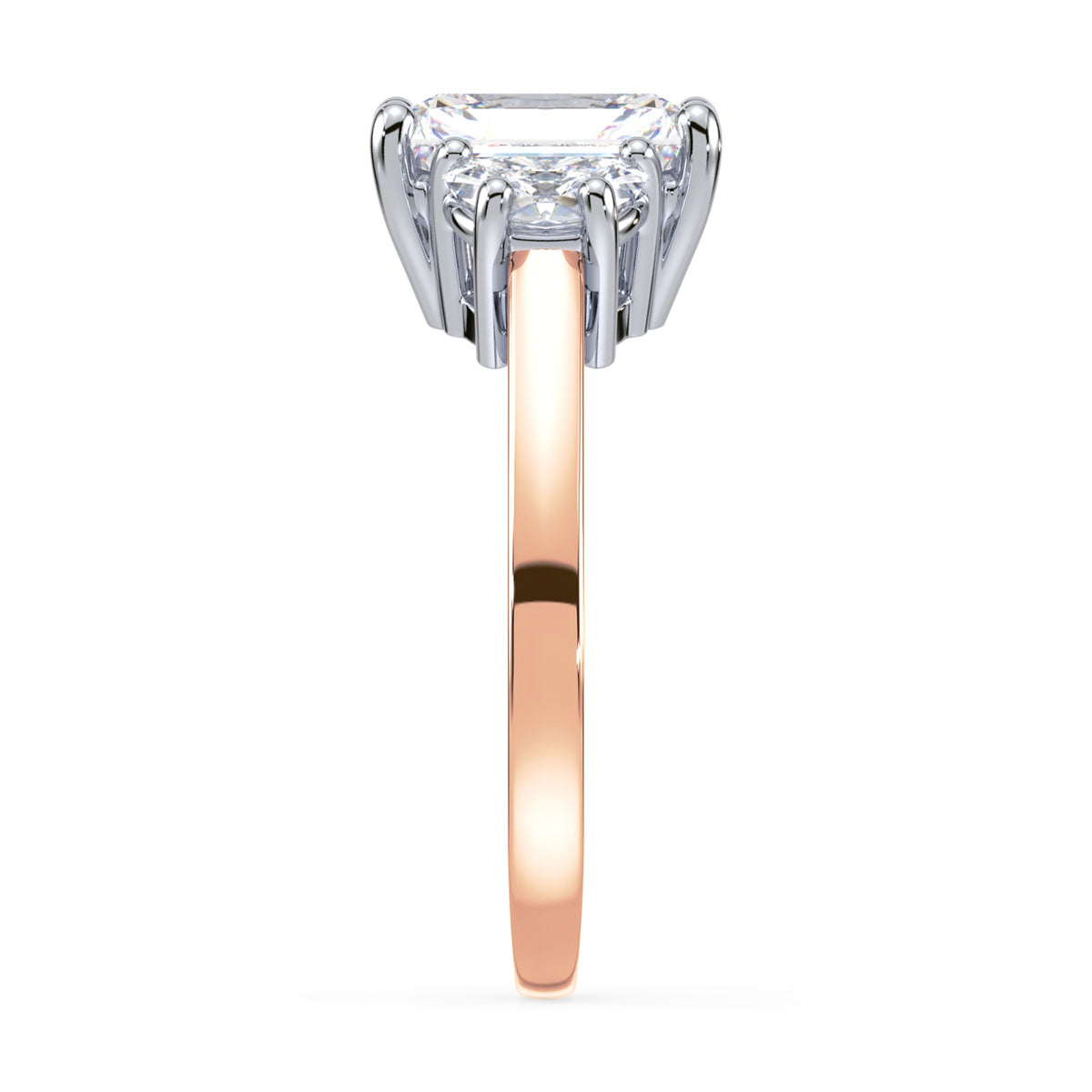 Eleanor Half Moon Three Stone Setting