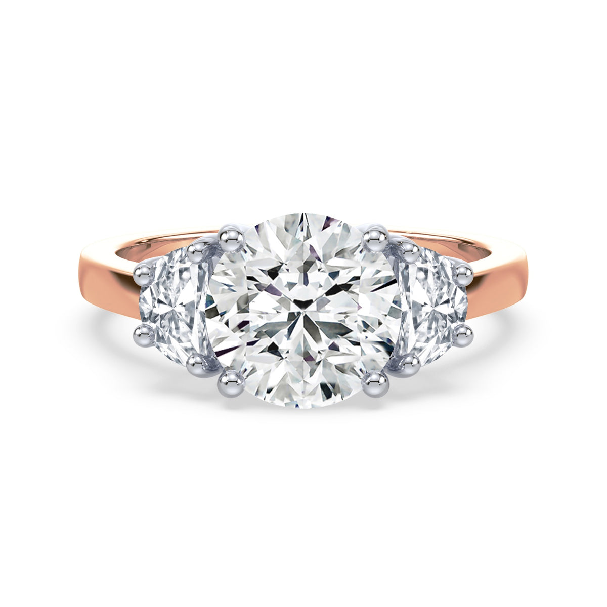 Eleanor Half Moon Three Stone Setting