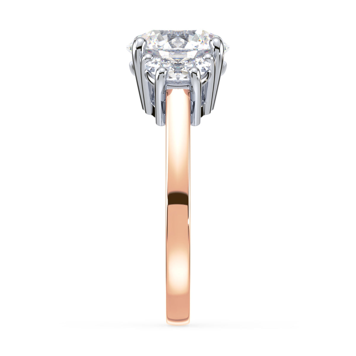 Eleanor Half Moon Three Stone Setting