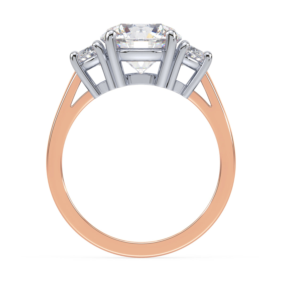 Eleanor Half Moon Three Stone Setting