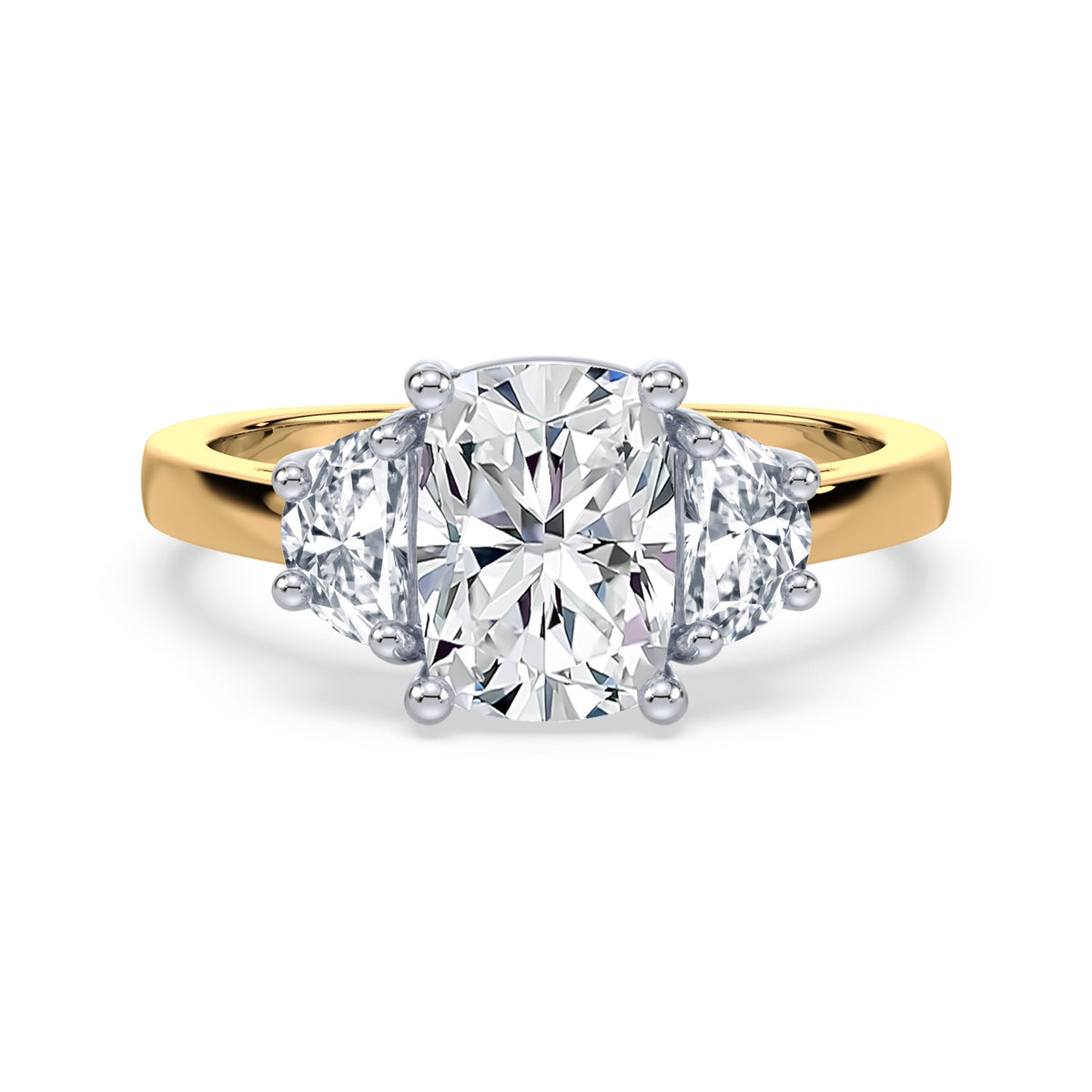 Eleanor Half Moon Three Stone Setting