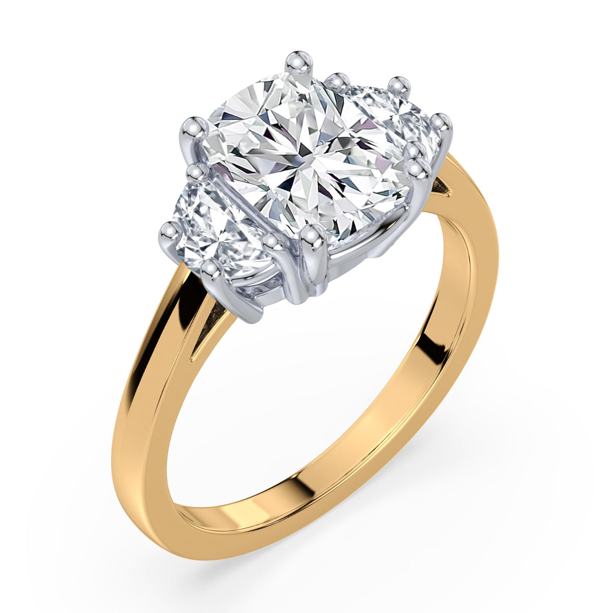 Eleanor Half Moon Three Stone Setting